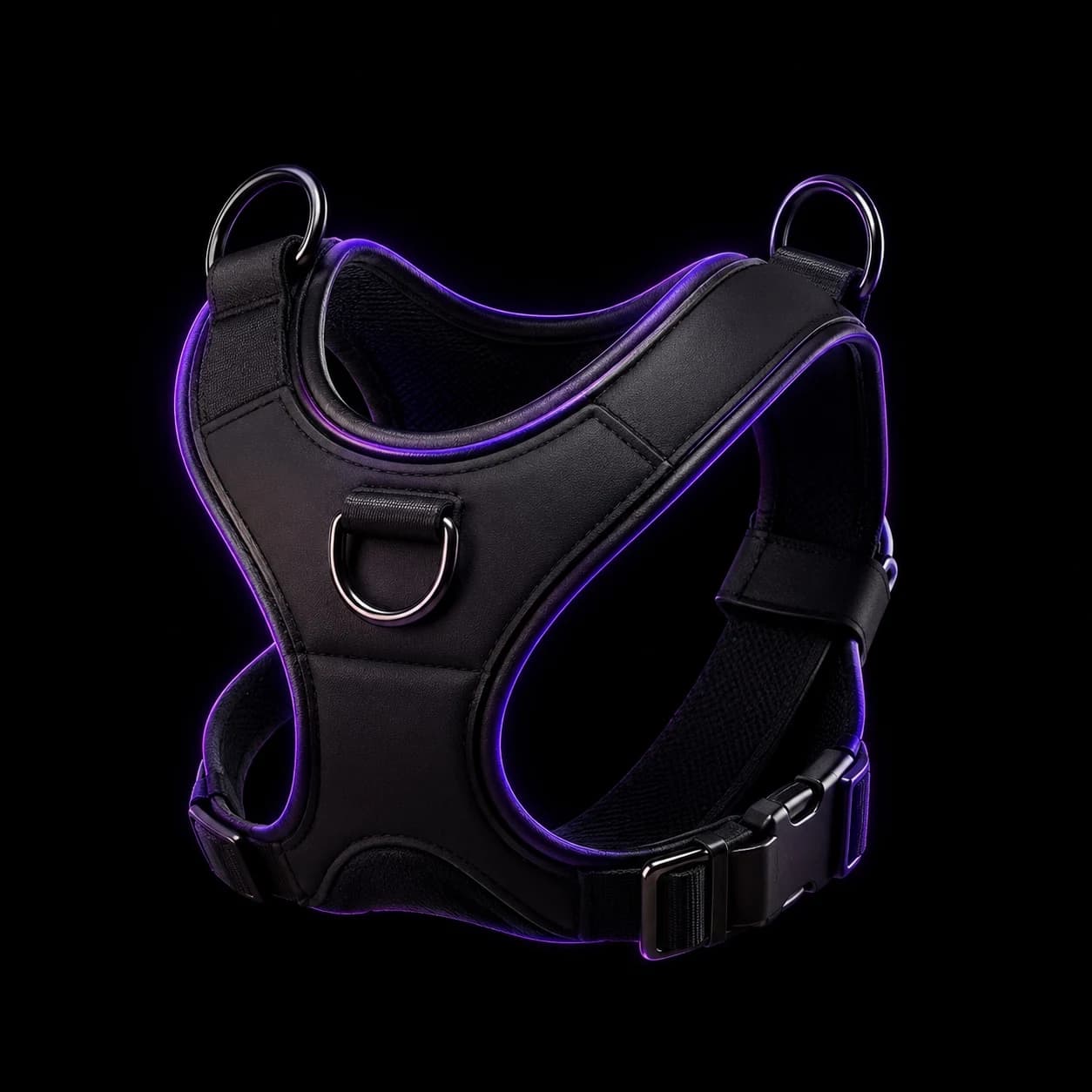Black pup harness